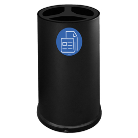 Contenitore tondo 3 scomparti 100l in acciaio nero stilcasa