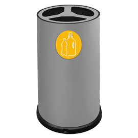 Contenitore tondo 3 scomparti 100l in acciaio grigio stilcasa