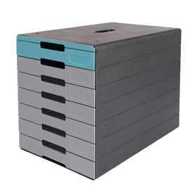 Cassettiera idealbox pro 7 - 7 cassetti - 36,5 x 32,2 x 25 cm - azzurro - durable