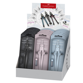 Compasso quick stream 2024 - colori assortiti - faber castell - expo 15 pezzi