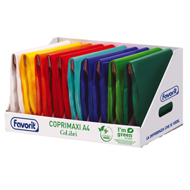 Coprimaxi colibri' - eco-polietilene - 180my - f.to a4 - laccato - colori assortiti - favorit - expo 300 pezzi