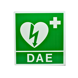 Cartello da muro - dae - per defibrillatore - 34 x 36 cm - pvs
