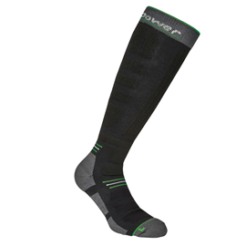 Calze lunghe tecniche zenith - taglia l (44-47) - nero/verde fluo - u-power - conf. 2 paia