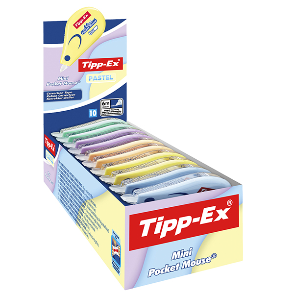 Correttore mini pocket mouse pastel - tipp-ex - expo 10 pezzi