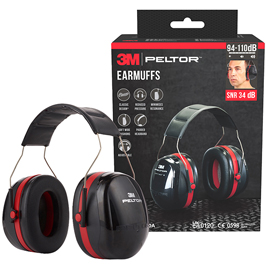 Cuffia protettiva peltor optime iii - snr 35 db - nero/rosso - 3m