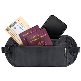 Cintura da viaggio explora - 25 x 14,5 cm - tessuto - nero - lebez