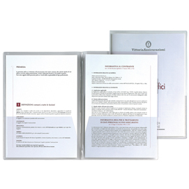 Cartelline con tasche capri 69/t2 - pvc - 21x29,7 cm - cristallo - sei rota - conf. 5 pezzi