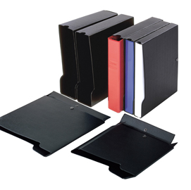 Custodia per raccoglitori 40 - 28,5x31,5 cm - dorso 6,5 cm - nero - sei rota