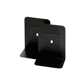 Coppia reggilibri - metallo - 13,5x17,5 cm  nero - lebez