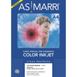 Carta inkjet - a4 - 125 gr - effetto opaco - bianco - as marri - conf. 50 fogli