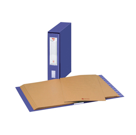 Classificatore numerico mec - 12 cartelline 3 lembi - 23x32 cm - dorso 7 cm - blu - king mec