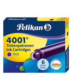 Cartucce inchiostro 4001 (tp/6) - lunghezza 39mm - viola - pelikan - scatola 6 cartucce