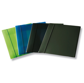 Cartellina con elastico - ppl - 3 lembi - 23,5x34,5 cm - trasparente verde - fellowes