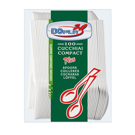 Cucchiai compact plus - monouso - polistirene - dopla - conf. 100 pezzi