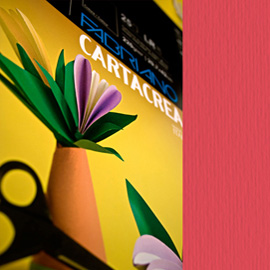 Cartoncino cartacrea - 35x50cm - 220gr - rosso 109 - fabriano - blister 10 fogli