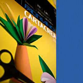 Cartoncino cartacrea - 35x50cm - 220gr - blu 114 - fabriano - blister 10 fogli