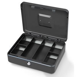 Cassetta portavalori secur - 37x28x9 cm - grigio chiaro - metalplus