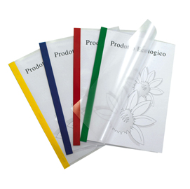 Cartelline poli 200 - ppl - 21x29,7 cm - trasparente - dorso blu - sei rota - conf. 10 pezzi