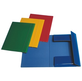 Cartellina con elastico - cartoncino plastificato - 3 lembi -  550 gr - 25x35 cm - blu - esselte
