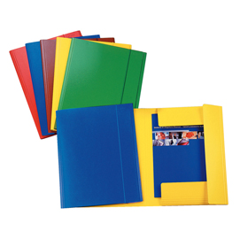 Cartellina con elastico - presspan - 3 lembi - 870 gr - 25x35 cm - blu - esselte