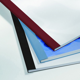 Cartelline termiche business line - 6 mm - leather nero - gbc - scatola 100 pezzi