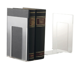 Coppia reggilibri mr acrylic - 14x9x13,5 cm - trasparente - tecnostyl