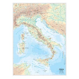 Carta geografica italia - scolastica - murale - belletti