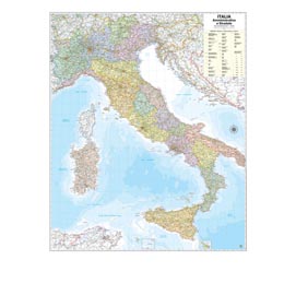 Carta geografica italia amministrativa e stradale - murale - 97x122 cm - belletti