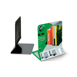 Coppia reggilibri - rete metallica - 13,5x17,5 cm - nero - lebez