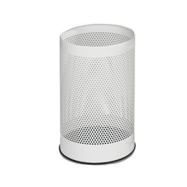 Cestino tondo - metallo forato - 15 litri - bianco - stilcasa