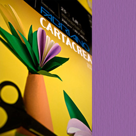 Cartoncino cartacrea - 35x50cm - 220gr - viola - fabriano - blister 10 fogli