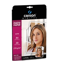 Carta fotografica ultimate - a4 - 270 gr - effetto opaco - bianco - canson - conf. 20 fogli