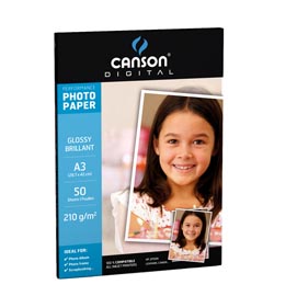 Carta fotografica performance - a3 - 210 gr - effetto lucido - bianco - canson - conf. 50 fogli