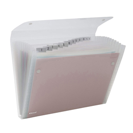 Cartella a soffietto ice - 13 tasche - 22x30 cm - trasparente - rexel