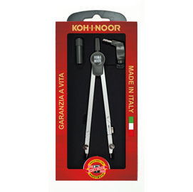 Compasso professional - diametro max cerchio 155mm - allunga telescopica - 3 pezzi - koh.i.noor