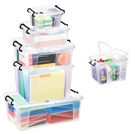 Contenitore multiuso con coperchio - 50x39,5x19 cm - 24 l - ppl - trasparente - strata