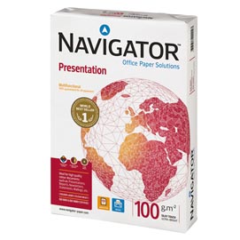 Carta presentation 100 - a3 - 100 gr - bianco - navigator - conf. 500 fogli