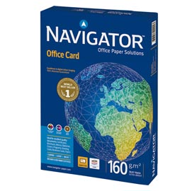 Carta office card 160 - a4 - 160 gr - bianco - navigator - conf. 250 fogli