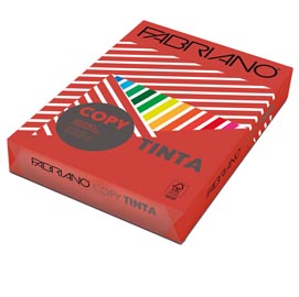 Carta copy tinta - a4 - 160 gr - colori forti rosso - fabriano - conf. 250 fogli
