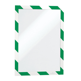 Cornice adesiva duraframe® security a4 - pannello magnetico - 21x29.7 cm - verde/bianco - durable