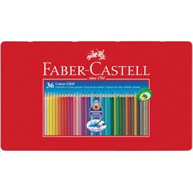 Colour grip astuccio in metallo - acquerellabili - faber castell - astuccio 36 matite