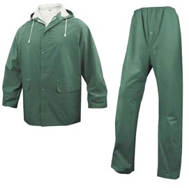 Completo impermeabile en304 - giacca + pantalone - poliestere/pvc - taglia xl - verde - deltaplus