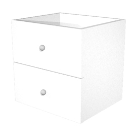 Cassettiera per casellario rainbow - 2 cassetti - 32,5x28,8x32,5 cm - bianco - artexport