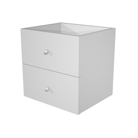 Cassettiera per casellario rainbow - 2 cassetti - 32,5x28,8x32,5 cm - grigio alluminio - artexport