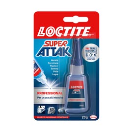 Colla super attak professional - 20 gr - trasparente - loctite