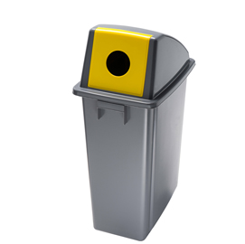 Contenitore office - con foro per bottiglie - 33x46x79 cm - 60 l - grigio/giallo - medial international