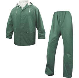 Completo impermeabile en304 - giacca + pantalone - poliestere/pvc - taglia m - verde - deltaplus