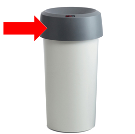 Coperchio per contenitore modo round - con fermasacco - 38x15 cm - anello grigio - rotho