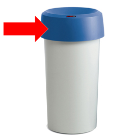 Coperchio per contenitore modo round - con fermasacco - 38x15 cm - anello blu - rotho