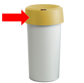 Coperchio per contenitore modo round - con fermasacco - 38x15 cm - anello giallo - rotho